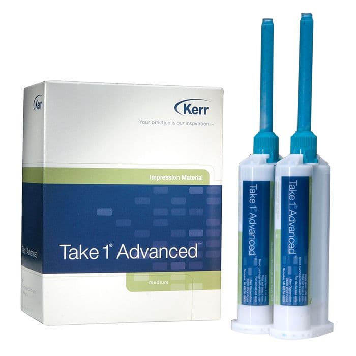 Kerr Take 1 Advanced VPS Impression Material, Medium/Monophase Body, Regular Set, Light Blue, 2 x 50 ml Cartridges with 6 Mixing Tips, Refill 33957 thumbnail 18