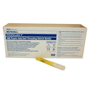 Monoject 400 Plastic Hub Dental Needle, 27 Gauge Long (1.25"/32mm), Yellow, Sterile, 100/Box, 8881400058 thumbnail 17