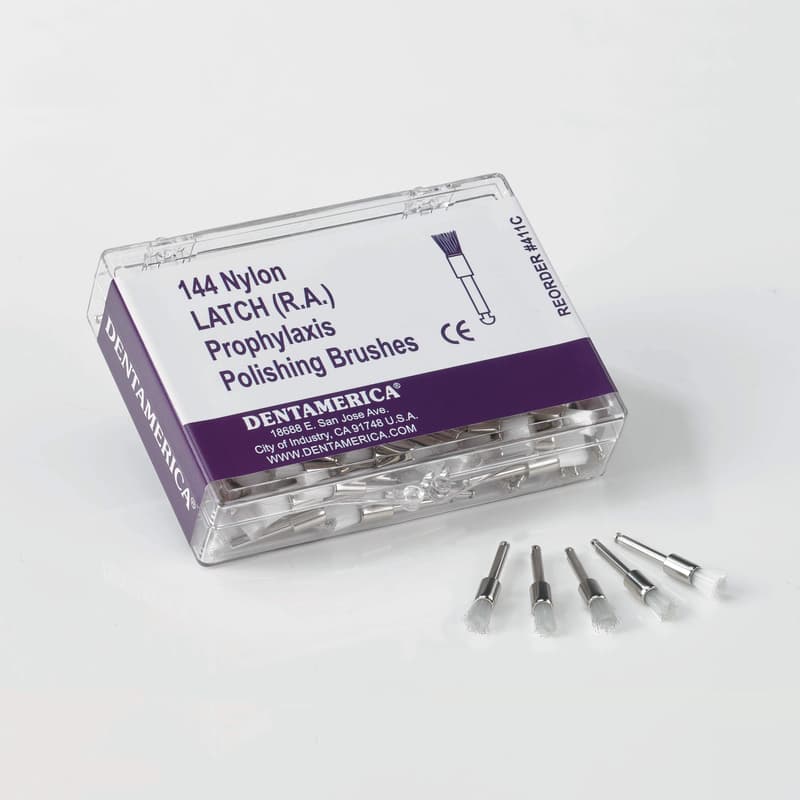 Dentamerica Latch-Type Prophy Brush, Flat, Metal Chuck, 144/Pack, #415 thumbnail 8