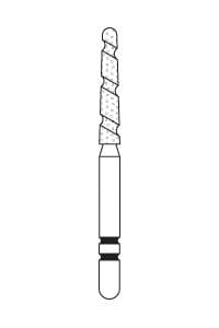 Two Striper TS2000 Diamond Bur, FG, Round-End Taper, #2004.9, Coarse, Green, 1.6 mm Major/1.1 mm Minor, 9 mm Length, 5/Pk, 2000049 thumbnail 17