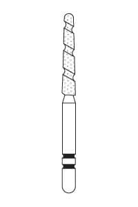 Two Striper TS2000 Diamond Bur, FG, Round End Taper, #2004.10, Coarse, Green, 1.6 mm Major/1.1 mm Minor, 10 mm Length, 5/Pk, 2000050 thumbnail 13