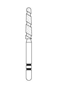 Two Striper TS2000 Diamond Bur, FG, Round-End Taper, #2005.9, Coarse, Green, 1.8 mm Major/1.3 mm Minor Diameter, 9 mm Length, 5/Pkg, 2000059 thumbnail 13