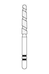 Two Striper TS2000 Diamond Bur, FG, Round End Taper, #2005.10, Coarse, Green, 1.8 mm Major/1.3 mm Minor Diameter, 10 mm Length, 5/Pk, 2000060 thumbnail 17
