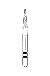 Two Striper Diamond Bur, FG, Cone, 209.6, Coarse, Green, 1.6 mm Major/0.4 mm Minor Diameter, 6.0 mm Length, 5/Pk, 2015035 thumbnail 13