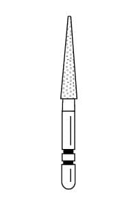 Two Striper Diamond Bur, FG, Cone, 209.10, Coarse, Green, 2.3 mm Major/0.5 mm Minor Diameter, 10 mm Length, 5/Pk, 2015037 thumbnail 18