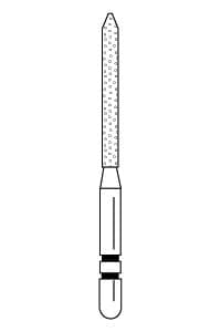 Two Striper Diamond Bur, FG, Bevel-End Cylinder, #250.11, Coarse, Green Ring, 1.2 mm Major/0.4 mm Minor Diameter, 11 mm Length, 5/Pk, 2015068 thumbnail 13