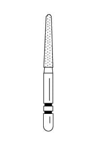 Two Striper® Diamond Bur FG #256.9, Fine Grit, Flame Shape, Friction Grip, 1.8 mm Major/1.2 mm Minor Diameter, 9.0 mm Length, Red Ring, 5/Pkg, 2015095 thumbnail 12