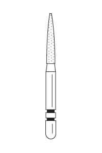 Two Striper Diamond Bur, FG, Flame, L260.8, Coarse, Green, Long Shank, 1.4 mm Major/0.4 mm Minor Diameter, 8.0 mm Length, 5/Pk, 2015133 thumbnail 12