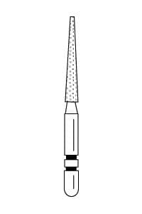 Two Striper Diamond Bur, FG, Cone, #207.10, Coarse, Green, 1.9 mm Major/0.5 mm Minor Diameter, 10 mm Length, 5/Pk, 2015149 thumbnail 13