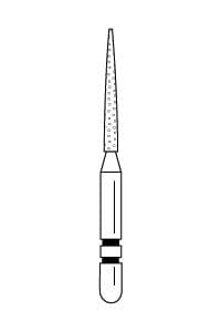 Premier Two Striper Diamond Bur, FG, Fine, Flame, #261.8F, 1.1 mm Major/0.4 mm Minor Diameter, 8 mm Length, 5/Pk, 2015154 thumbnail 18