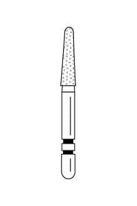 Two Striper Diamond Bur, FG, Round-End Taper, 767.7, Fine, Red, 1.8 mm Major/1.1 mm Minor, 7.0 mm Length, 5/Pk, 2015483 thumbnail 13