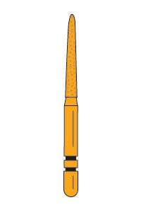 Two Striper Gold-Plated Curettage (GCP) Diamond Bur, FG, 252.SC, Medium, Blue Ring, 1.8 mm Major/0.4 mm Minor Diameter, 10 mm Length, 5/Pk, 2015607 thumbnail 18