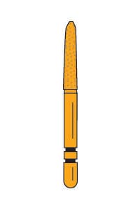 Two Striper Gold-Plated Diamond Bur, FG, Curettage, 254.SB, Medium, Blue, 1.8 mm Major/0.4 mm Minor, 8 mm Length, 5/Pk, 2015617 thumbnail 14