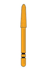 Premier Two Striper Gold-Plated Curettage Diamond Bur, Friction Grip, Medium Grit, Cone Beveled End, 258.SB, 5/Pkg, 2015627 thumbnail 13