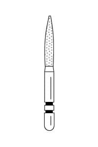 Two Striper® Diamond Bur, FG Long, Fine, Flame, #L265.8, 1.4 mm Major/0.4 mm Minor Diameter, 8.0 mm Length, 5/Pkg, 2015655 thumbnail 11