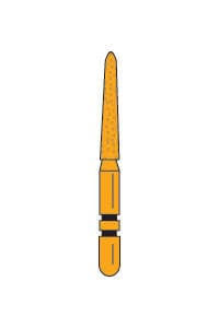 Premier Two Striper ShortCut Gold-Plated Curettage Diamond Bur, Friction Grip Short Shank, Medium Grit, Cone Beveled End, #252.SB S, 5/Pkg, 2015920 thumbnail 11
