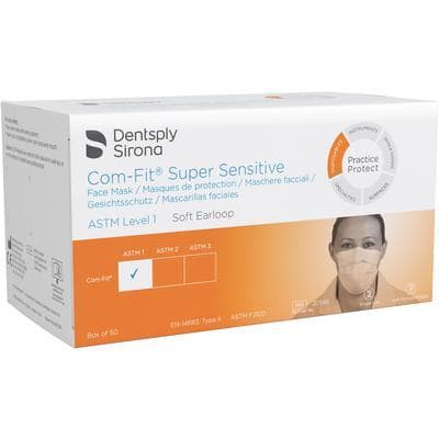 Sultan Com-Fit Super Sensitive Earloop Face Mask, White, ASTM Level 1, 50/Box, 20346 thumbnail 7