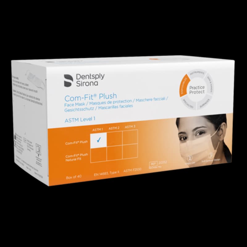 Com-Fit Plush Earloop Face Mask, ASTM Level 1, White, CFP-1, 40/Box, 20352 thumbnail 6