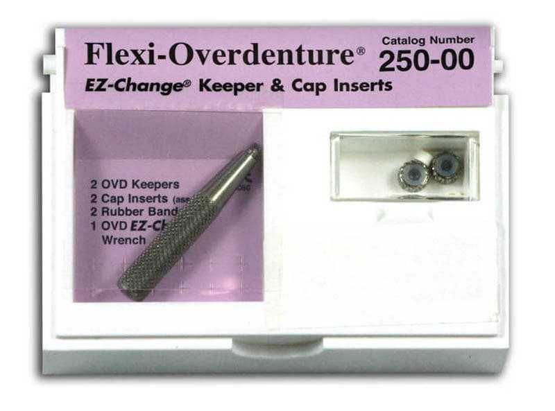 EDS Flexi-Overdenture EZ-Change Keeper & Cap Inserts Intro Kit, 2 Keepers, 2 Cap Inserts, 2 Rubber Bands, 1 EZ-Change Wrench, #250-00 thumbnail 3
