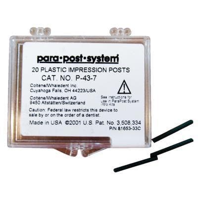 Coltene ParaPost Plastic Impression Post #P4345, Blue, 20/Box - ParaPost Plastic Imp Post #P4345 (20) - Image 1