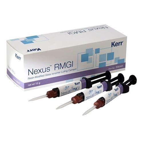 Kerr Nexus RMGI Glass Ionomer Luting Cement, Dual-Mix Syringe Kit, Translucent White, 3 x 5 g Syringes, 24 Tips, 35640 thumbnail 26