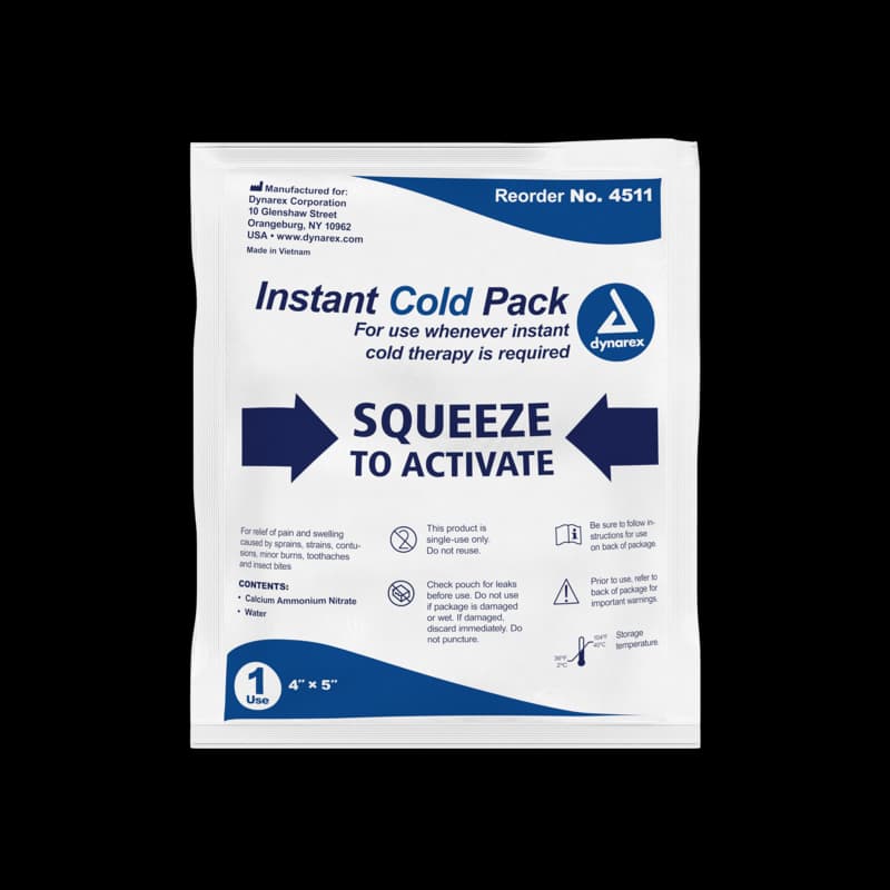 Dynarex Instant Cold Pack, Junior Size 4" x 5", Single-Use, Squeeze-Activated, 24/Case, #4511 thumbnail 10