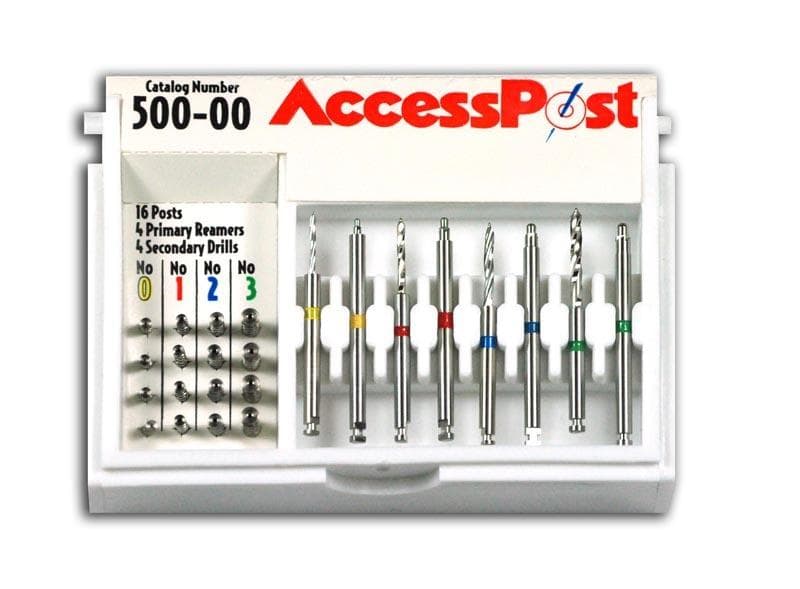 EDS' AccessPost Stainless Steel Intro Kit, Sizes #0-1-2-3, 16 Posts with Reamers and Drills, 500-00 thumbnail 2