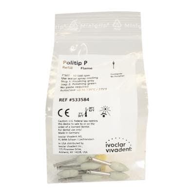 Politip-P Polishers, Green, Flame Shape (B), Latch Type, 6/Pkg, Ref 533584 thumbnail 13