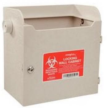 SharpSafety™ Locking Wall Cabinet for 4 and 8 Quart Monoject™ Sharps Container, Beige, Built-In Lock, 1/Pkg thumbnail 2