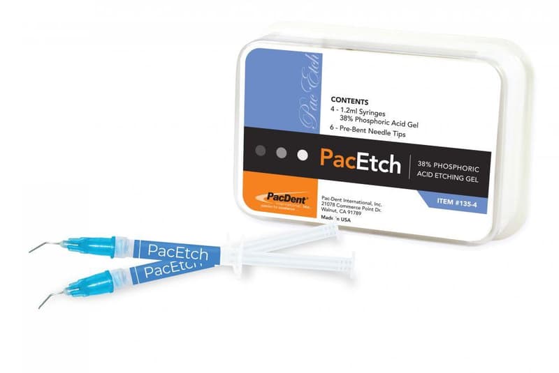 PacEtch Etching Gel, 38% Phosphoric Acid, 4 x 1.2 mL Syringes with 8 Pre-Bent Needle Tips, 135-4 thumbnail 2