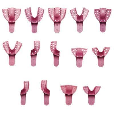 Sultan Dentray II Perforated Impression Tray, #8P Quadrant, Upper Right/Lower Left, Pink, 12/Box, 33058 thumbnail 4