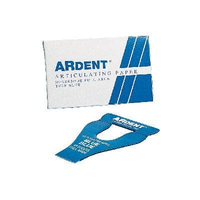 Ardent Articulating Paper Horseshoe/Full Arch, Blue/Blue, Extra Thin 63 Microns, 6 Books/Box, 10 Strips/Book, 60 Sheets, #60101 thumbnail 6
