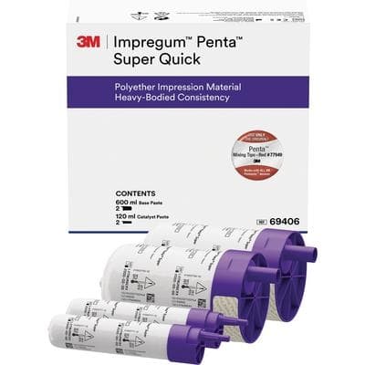 Impregum Penta Super Quick HB Refill, Polyether Impression Material, 2x300ml Base + 2x60ml Catalyst, #69406 - Impregum Penta Super Quick HB - Image 1