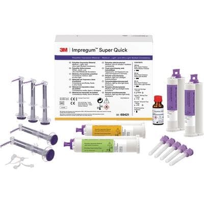 Impregum Penta Super Quick HB/LB Kit, Polyether Impression Material, 300ml Base, 60ml Catalyst, Cartridge, Mixing Tips & Syringes - Impregum Penta Super Quick HB/LB Kit - Image 1