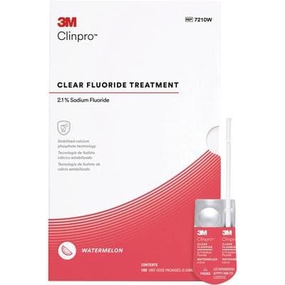 3M Clinpro Clear Fluoride Treatment Varnish, Watermelon Flavor, 0.5 mL Unit Dose, 2.1% Sodium Fluoride, 100/Pk, #7210W thumbnail 14