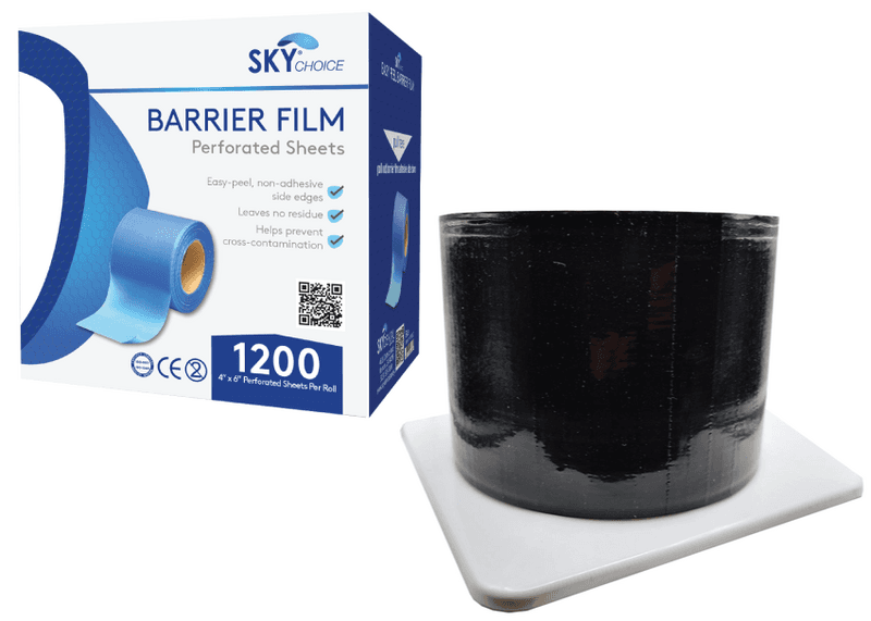 Sky Choice Barrier Film 4"x6" Black Universal, Perforated, 1200/Roll - Barrier Film 4"x6" Black Universal - Image 1