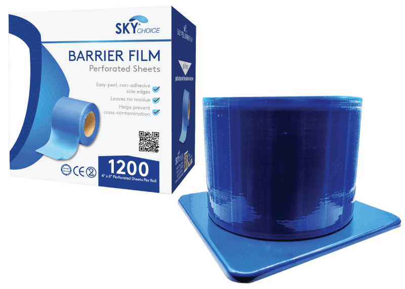 Sky Choice Barrier Film 4"x6" Blue Universal, Perforated, 1200/Roll - Barrier Film 4"x6" Blue Universal - Image 1