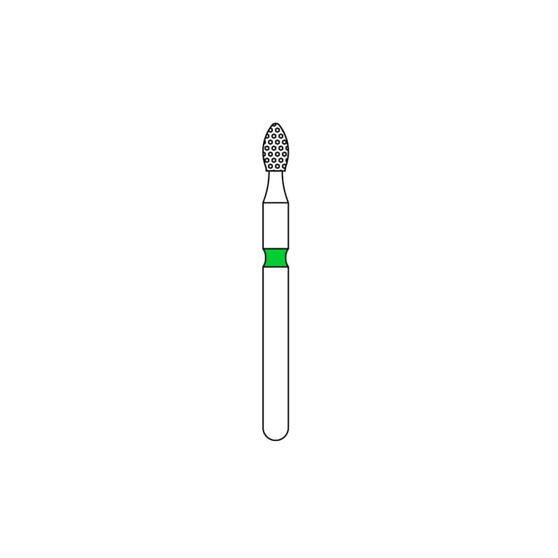 Priva Rotary Instruments Diamond Bur, FG, Coarse, Green, Football, 1.6 mm Head Diameter, 5/Pkg, #368-016C thumbnail 6