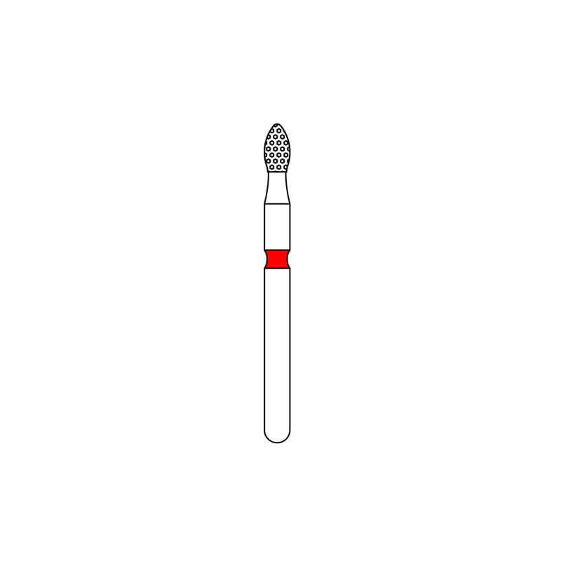 Priva Rotary Instruments Diamond Bur, FG, Fine, Red, Football, #368-016F, 1.6 mm Head Diameter, 5/Pkg, P368016F thumbnail 6