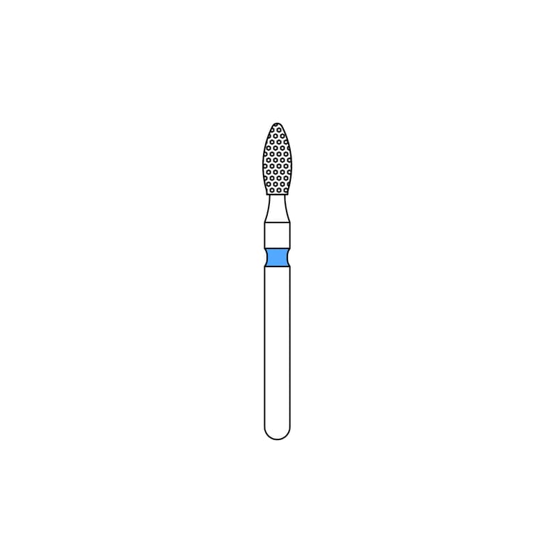 Priva Rotary Instruments Diamond Bur, FG, Medium Grit, Blue Ring, Football Shape, #368-018M, 1.8 mm Head Diameter, 5/Pkg, P368018M thumbnail 6