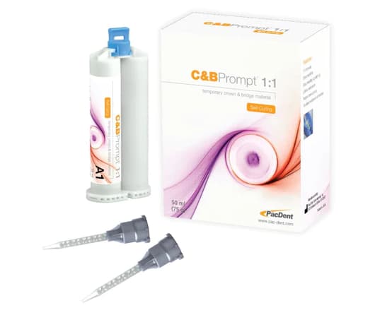C&B Prompt Temporary Crown & Bridge Material, 1:1 Self-Cure Bis-Acryl, Shade A1/B1, 76g Cartridge with 15 Mixing Tips, PD-120 thumbnail 10