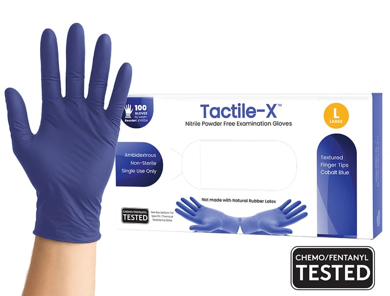 Sky Choice Cobalt Nitrile Examination Gloves, Powder Free, Textured, X-Large, Blue, 100/Bx - Gloves "Cobalt" Nitrile PF XLarge (100) - Image 1