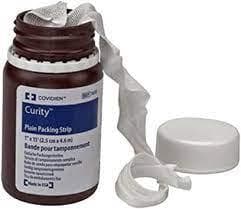 Kendall Curity Packing Strip, Iodoform, 1" x 5 yds, #7833 - Packing Strip, Iodoform, 1" x 5 yds - Image 1