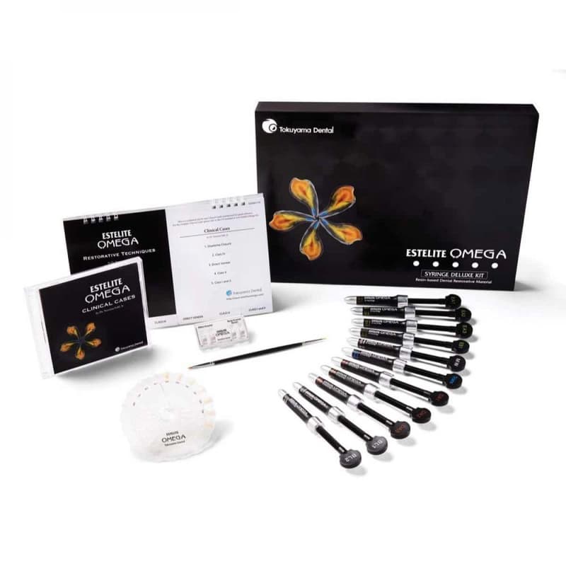 Estelite Omega Syringe Deluxe Kit, 11 Syringes (4g each), Shades EA1, EA2, EA3, EB1, DA1, DA2, DA3, MW, Trans, BL1, BL2, #10701 thumbnail 15