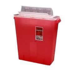 Cardinal SharpSafety In-Room Sharps Container, Always-Open Lid, 3 Gallon (12 Qt), Transparent Red, Horizontal Drop, 6"W x 13.75"D x 16.25"H, 85221R thumbnail 3