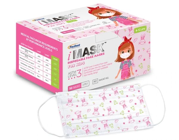 iMask™ Surgical Face Mask ASTM Level 3, Pink, Child Size, 50/Box thumbnail 13