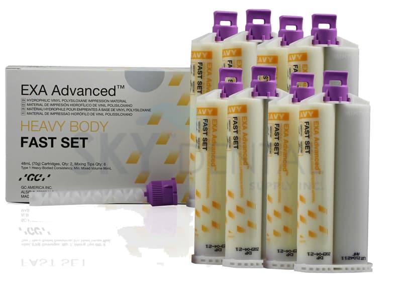 GC EXA Advanced Regular Normal Set Value Pack, 8 x 48 mL Cartridges with 24 Mixing Tips #138117 - EXA Advanced Reg Normal Set Value 8/Pk - Image 1