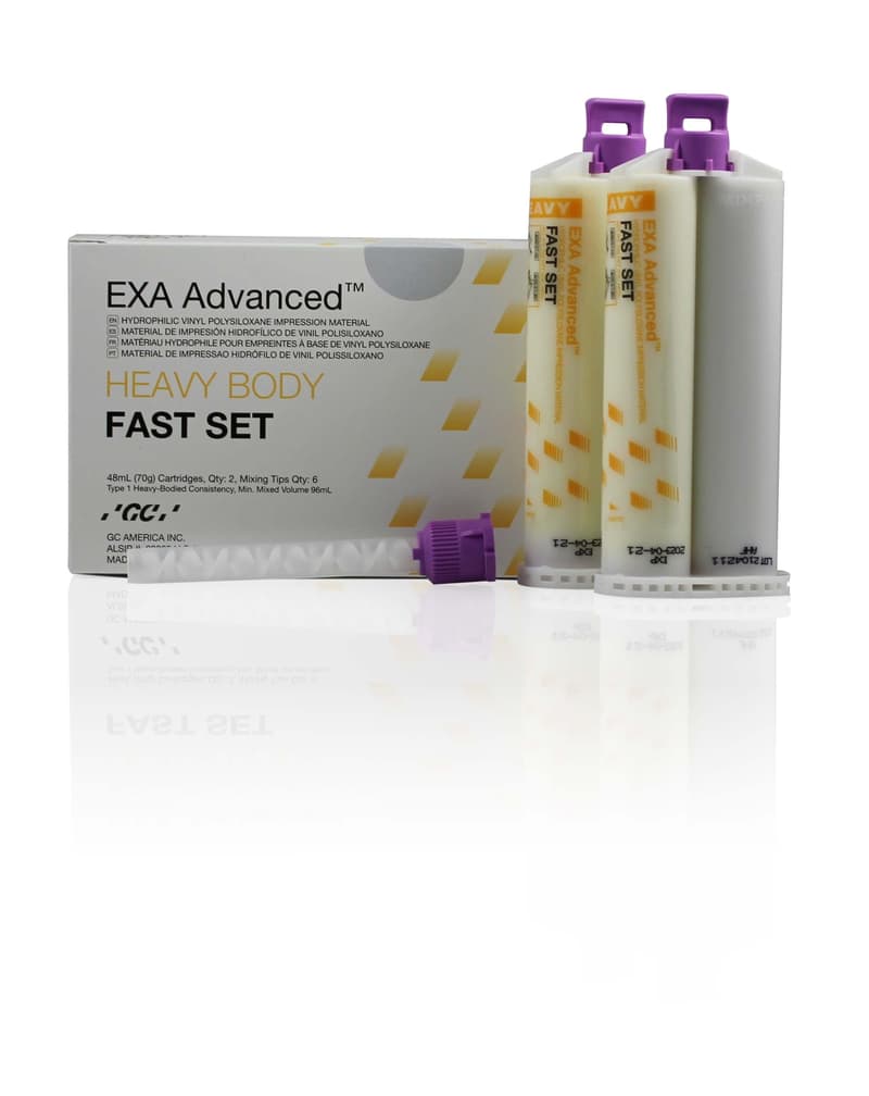 GC EXA Advanced Inject Fast Set, Vinyl Polysiloxane, 2 x 48 mL Cartridges with Mixing Tips, 2/Pk - EXA Advanced Inject Fast Set 2/Pk - Image 1