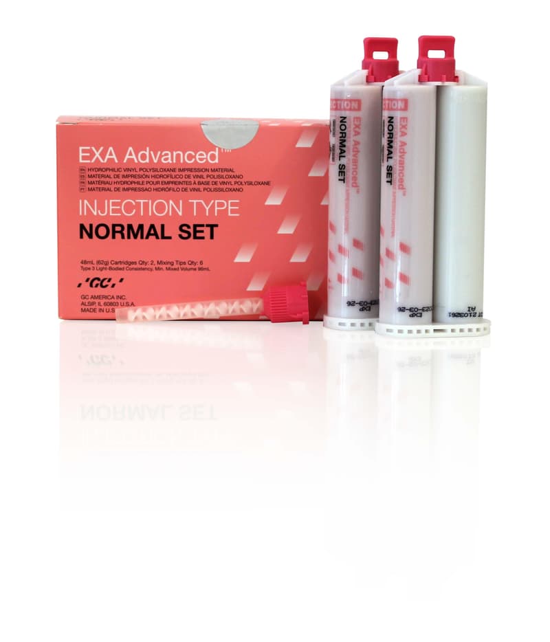 GC EXA Advanced Inject Normal Set, 2 x 48 mL Cartridges, 6 Mixing Tips #137119 - EXA Advanced Inject Normal Set 2/Pk - Image 1