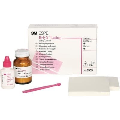 RelyX Luting Cement Intro Kit, 16g Powder, 9ml Liquid, with Spoon & Mixing Pads, #3505 - RelyX Luting Cement Intro Kit #3505 - Image 1